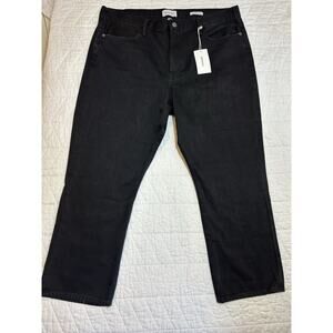 FRAME Denim Le Hollywood Crop Jeans Size 32 High Waisted women black NWT